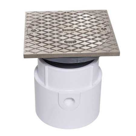 Oatey Barrel, Base: PVC, Strainer: Round with Square Ring, Cleanout 74178