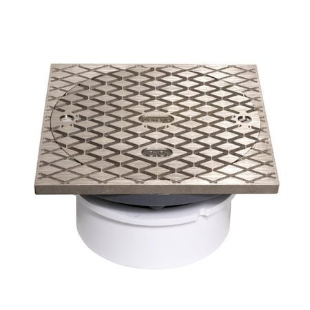 Oatey Adj PVC Cleanout, 4", w/Nl Cvr Sqr 74179