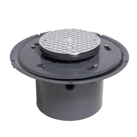 Oatey PVC Adj Cleanout 6", w/6"Chr Cvr R 74196