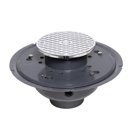 Oatey Barrel, Base: PVC, Strainer: Round with Ring, Cleanout 74197