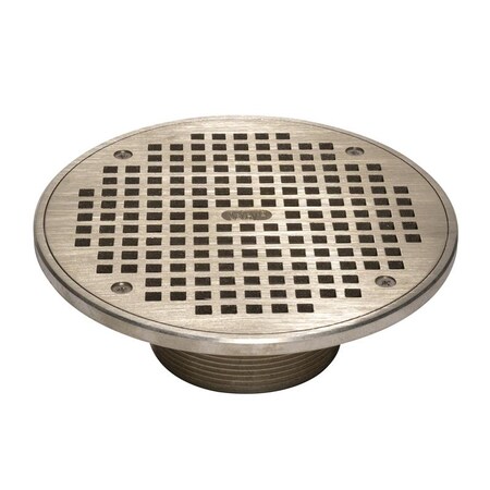 Oatey Cast Nickel Round, 8", w/Rd Strainer 82350