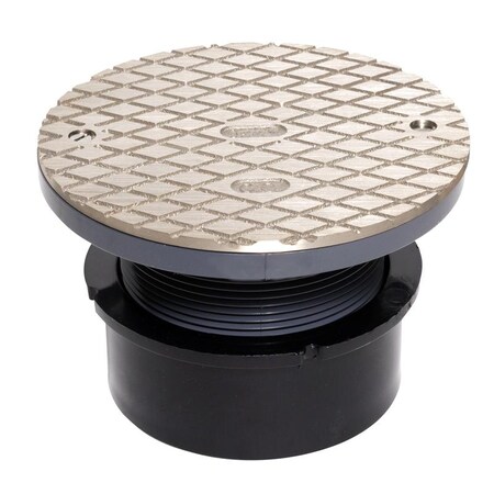 Oatey Adj ABS Cleanout, 4", w/Nickel Cover 84159