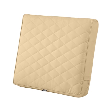 Classic Accessories Montlake Quilted Patio Cushion, Chamomile, 25"x22"x4" 62-028-CREAM-EC