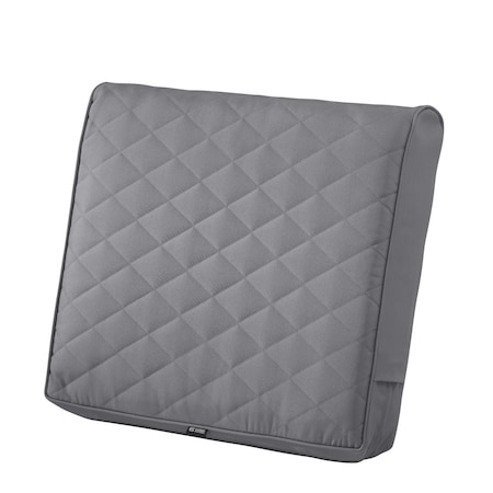 Classic Accessories Montlake Quilted Patio Cushion, Grey, 25"x22"x4" 62-028-GREY-EC
