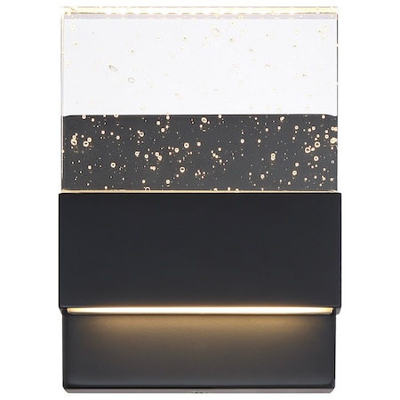 Nuvo Ellusion LED Small Wall Sconce - 15W Matte Black Finish with Seeded Glass 62/1511