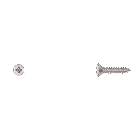 Disco Sheet Metal Screw, #8 x 3/4 in, Chrome Plated Steel Oval Head Phillips Drive 6301PK