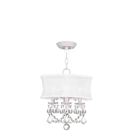 Livex Lighting Newcastle 3 Light White Convertible Mini Chandelier/Ceiling Mount 6303-03