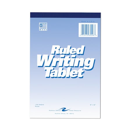 Roaring Spring Case of Writing Tablets, 6"x9", Wide Ruled, 100 Sheets/Pad, Fits in a Standard 6 3/4" Size Envelope, PK48 63046cs