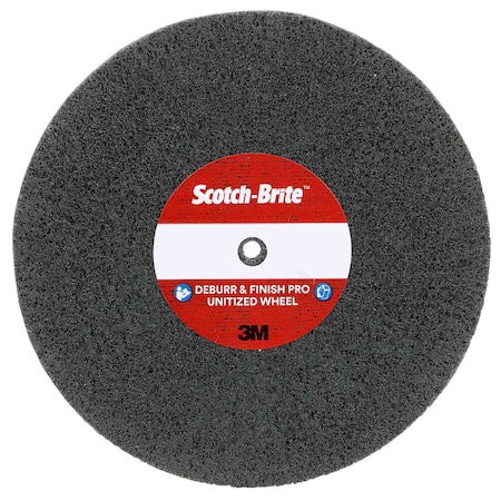 Scotch-Brite Deburr&Finish PRO Unitized Whl, 6inx1/2inx1in, 2S FIN, 4/pk 7100143460