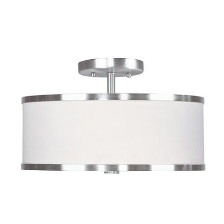 Livex Lighting Park Ridge 2 Light Brushed Nickel Ceiling Mount 6367-91