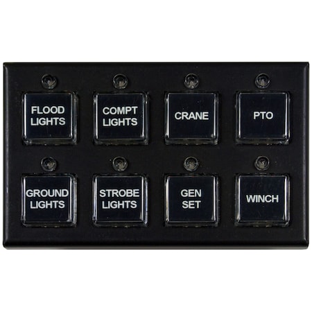 Buyers Products 8 Function Switch Panel (Five On/Off, Three Momentary or On/Off) 6391308
