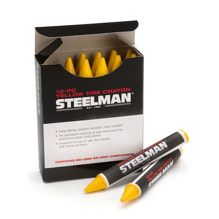 Steelman Yellow Marking Crayons, PK12 00062