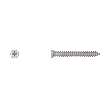 Disco Sheet Metal Screw, #10 x 1-1/2 in, Chrome Plated Steel Oval Head Phillips Drive 6408PK
