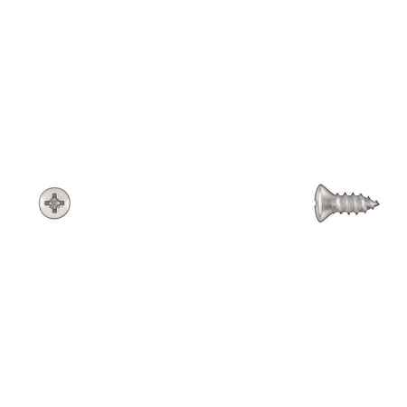 Disco Sheet Metal Screw, #10 x 1/2 in, Chrome Plated Steel Oval Head Phillips Drive 6409PK