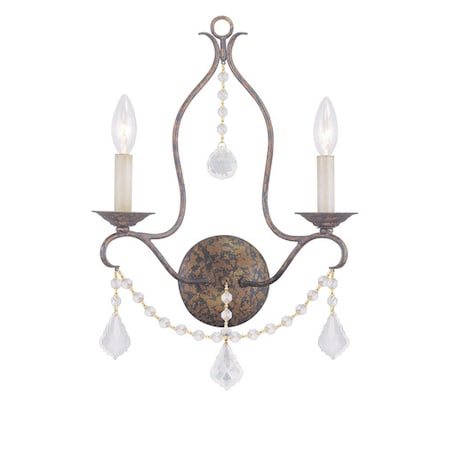 Livex Lighting Chesterfield 2 Light Hand Applied Venetian Golden Bronze Wall Sconce 6422-71