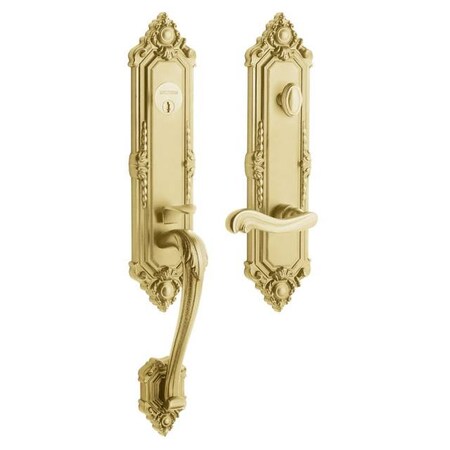 Baldwin Entry Handlesets Satin Brass with Brown 6426.060.RENT