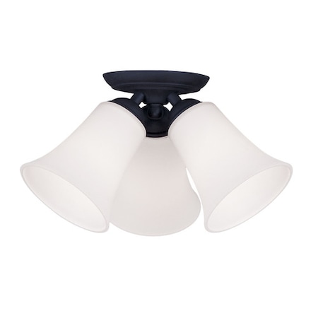 Livex Lighting Ridgedale 3 Light Black Ceiling Mount 6462-04