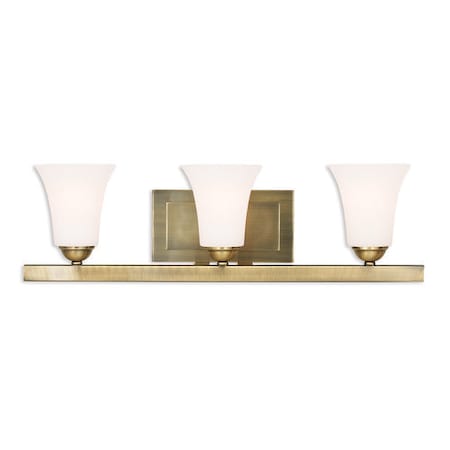 Livex Lighting Ridgedale 3 Light Antique Brass Bath Van 6493-01