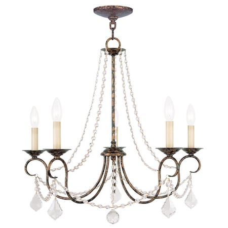 Livex Lighting Pennington 5 Light Hand Applied Venetian Golden Bronze Chandelier 6515-71