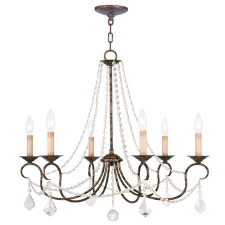 Livex Lighting Pennington 6 Light Hand Applied Venetian Golden Bronze Chandelier 6516-71