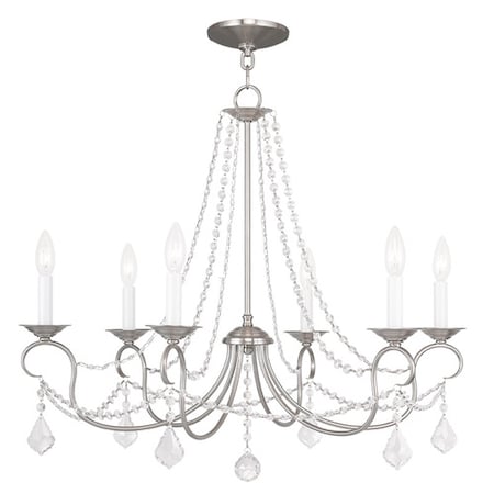 Livex Lighting Pennington 6 Light Brushed Nickel Chandelier 6516-91
