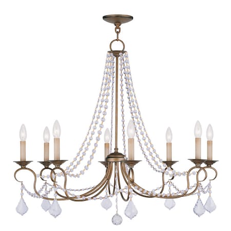 Livex Lighting Pennington 8 Light Antique Gold Leaf Chandelier 6518-48