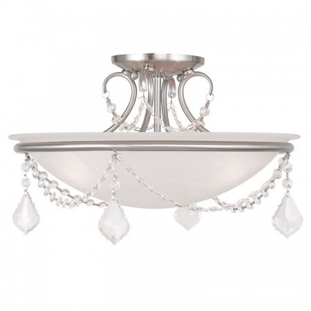 Livex Lighting Chesterfield/Pennington 3 Light Brushed Nickel Ceiling Mount 6524-91