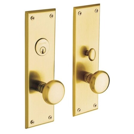Baldwin Full Dummy Handlesets Satin Brass with Brown 6552.060.FD