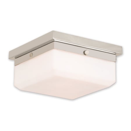 Livex Lighting Allure 2 Light Polished Nickel ADA Wall Sconce/Ceiling Mount 65536-35