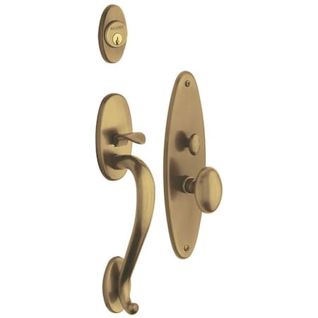 Baldwin Full Dummy Handlesets Satin Brass with Brown 6560.060.FD