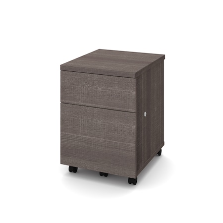Bestar 15.80" W 2 Drawer Pedestal File Cabinet, Bark Grey, Legal/Letter 65643-1147