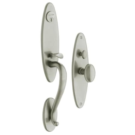 Baldwin Entry Handlesets Lifetime Satin Nickel 6573.056.ENTR