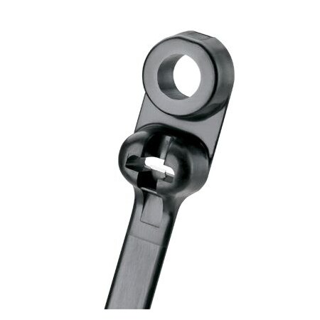 Panduit Cable Tie, 7 in L, 1-1/2 in Max Bundle Dia., Black, Nylon 6/6, 40 lb Strength, 1000 PK BC1.5I-S8-M0