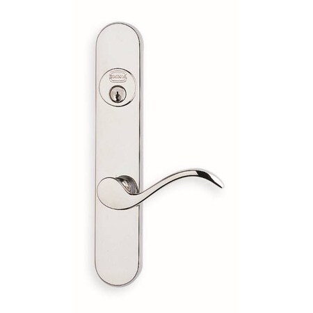 Omnia RH 858 LVR 65000 Narrow Plate ENT DBL CYL 2" Backset Mort BR CH 65858BAC20R2