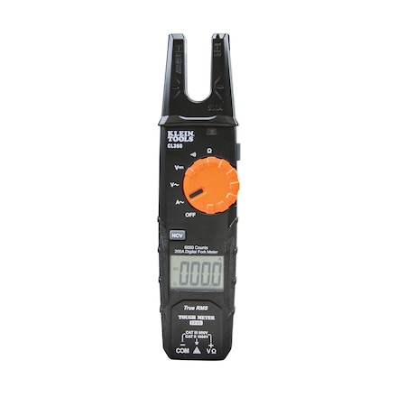 Klein Tools Clamp Meter, LCD, 200 A, 0.6 in (15 mm) Jaw Capacity, CAT II 1000V, CAT III 600V Safety Rating CL360