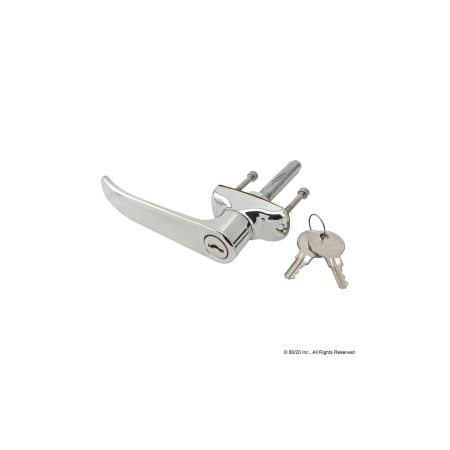 80/20 Chrome Furniture L-Handle - Locking 65-2087