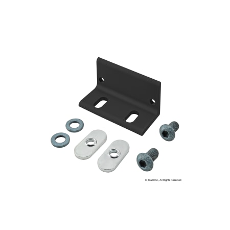 80/20 Black Magnetic Door Catch Bracket 65-2745-BLACK