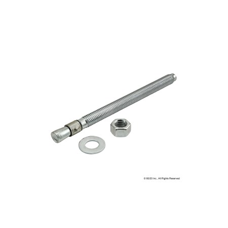 80/20 Wedge Anchor, 1/2" Dia., 7" L, Steel Zinc Plated 65-2908