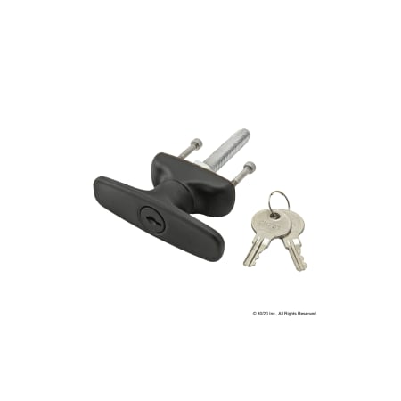 80/20 Black T-Handle W/Lock Clockwise 65-2922
