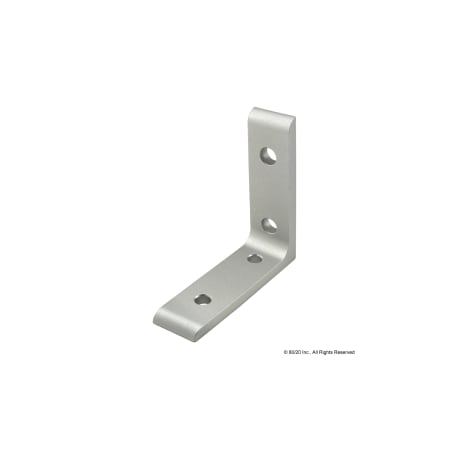80/20 InsideCornerBracket, Alum, Slvr, 80mm, 80mm 65-4504