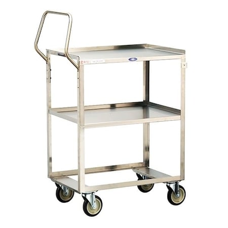 Lakeside Stainless Ergo-One Series 2 Shelf Cart; 300 lb Capacity, 18"x27" 6610