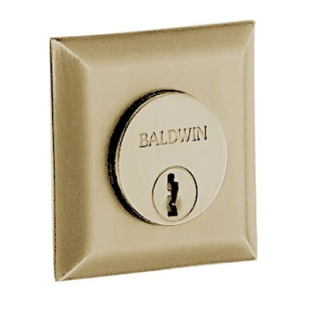 Baldwin Square Satin Brass with Brown Cylinders Satin Brass with Brown 6737.060
