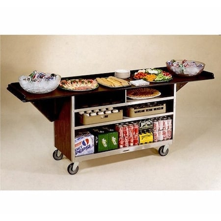 Lakeside Beverage Service Cart w/Drop Leaves; 22-1/2"x56"(Leaves Up) 676
