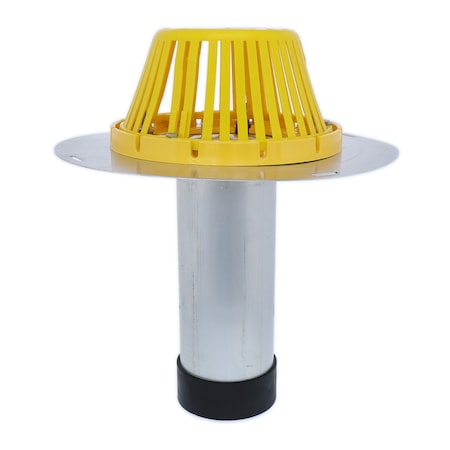 Portals Plus Aluminum Reroof Drain, Plastic Dome, Mechanical Seal, Fits 6" ID Pipe 68006