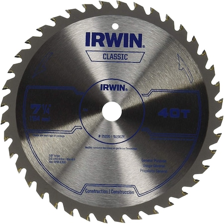 IRWIN 7-1/4", 40-Teeth Saw Blade, Steel 15230ZR