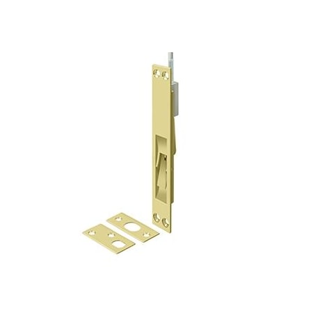 Deltana Extension Flush Bolt, Solid Brass Bright Brass 12" 12EFB3