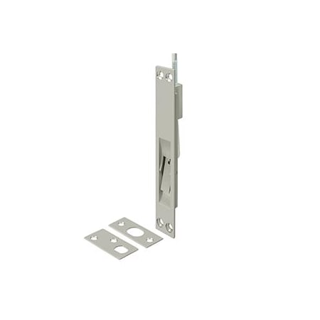 Deltana Extension Flush Bolt, Solid Brass Satin Nickel 12" 12EFB15