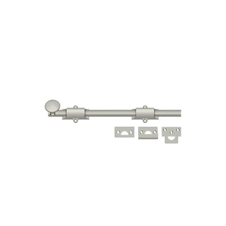 Deltana Surface Bolt, Heavy Duty Satin Nickel 12" 12SB15