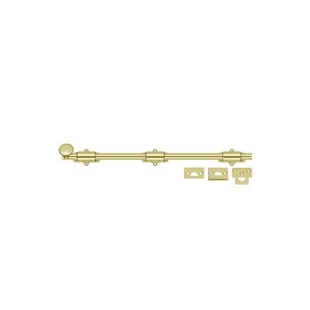 Deltana Surface Bolt, Heavy Duty Bright Brass 18" 18SB3