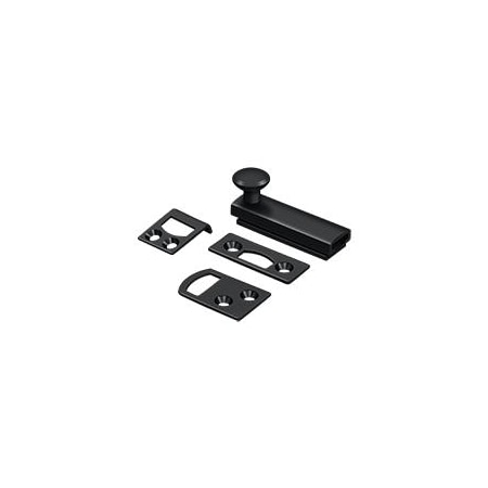 Deltana Surface Bolt, Concealed Screw, Heavy Duty Black 2" 2SBCS19